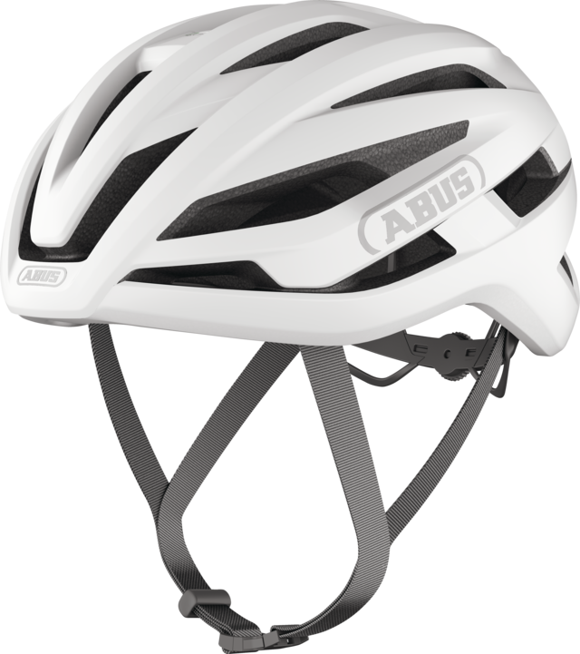ABUS StormChaser ACE - hvit sykkelhjelm